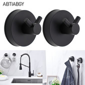 2 τμχ Δυνατό ντουζιέρα Γάντζος βεντούζας από ανοξείδωτο ατσάλι Κενό για πετσέτες Γάντζος Μαύρος αδιάβροχος γάντζος κουζίνας γάντζος ρόμπα 5 KG