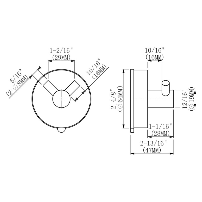 2 τμχ Δυνατό ντουζιέρα Γάντζος βεντούζας από ανοξείδωτο ατσάλι Κενό για πετσέτες Γάντζος Μαύρος αδιάβροχος γάντζος κουζίνας γάντζος ρόμπα 5 KG