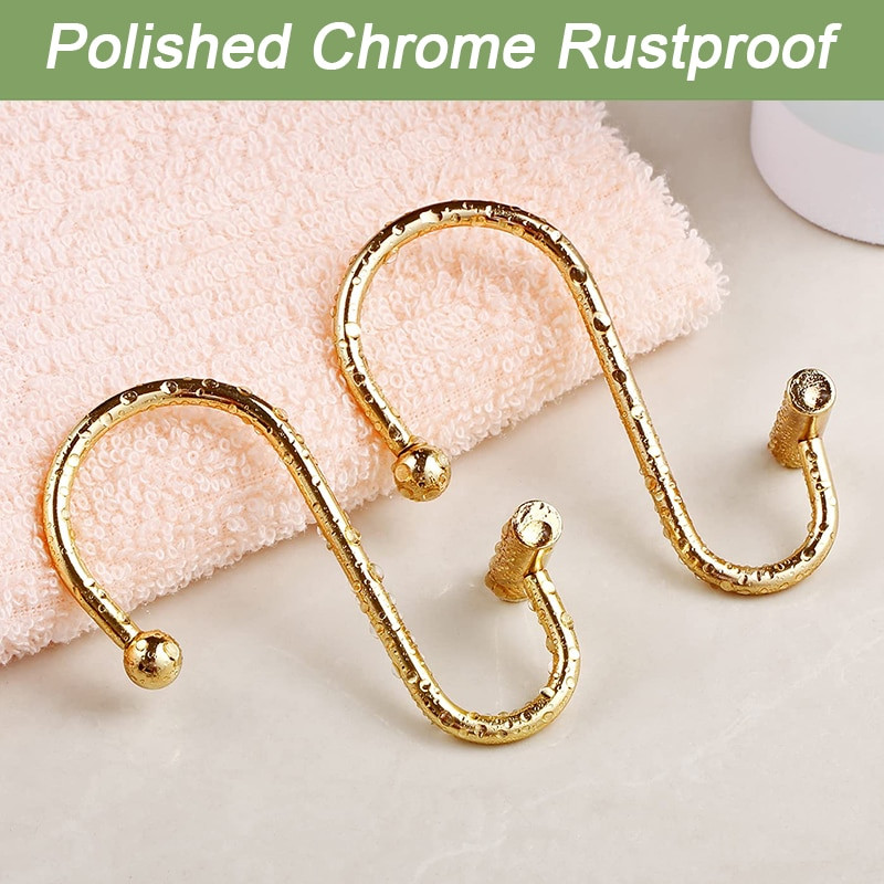 Cârlige de perdele de duș din metal rezistente la rugină Inele de perdele de duș din crom lustruit pentru baie