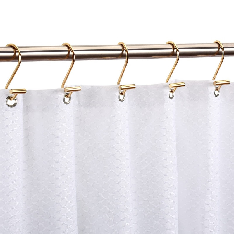 Cârlige de perdele de duș din metal rezistente la rugină Inele de perdele de duș din crom lustruit pentru baie