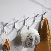 Nincs fúrás Dupla horog Fekete fehér törölközőakasztó fürdőszobai ruhákhoz Kabát akasztó hálószoba köntös kampó Nappali konyha kiegészítők