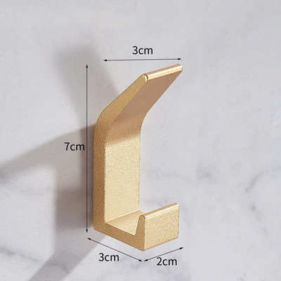 Nincs fúrás Dupla horog Fekete fehér törölközőakasztó fürdőszobai ruhákhoz Kabát akasztó hálószoba köntös kampó Nappali konyha kiegészítők