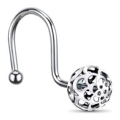 12 bucăți cârlige de lux pentru perdele de duș inele din metal rezistente la rugină pentru tije de perdele de baie