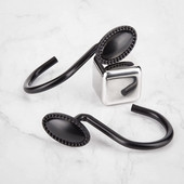 12 vnt dušo užuolaidų kabliukai Dekoratyviniai rūdims atsparūs metaliniai dušo kabliukai, skirti vonios kambario Glide dušo žiedams