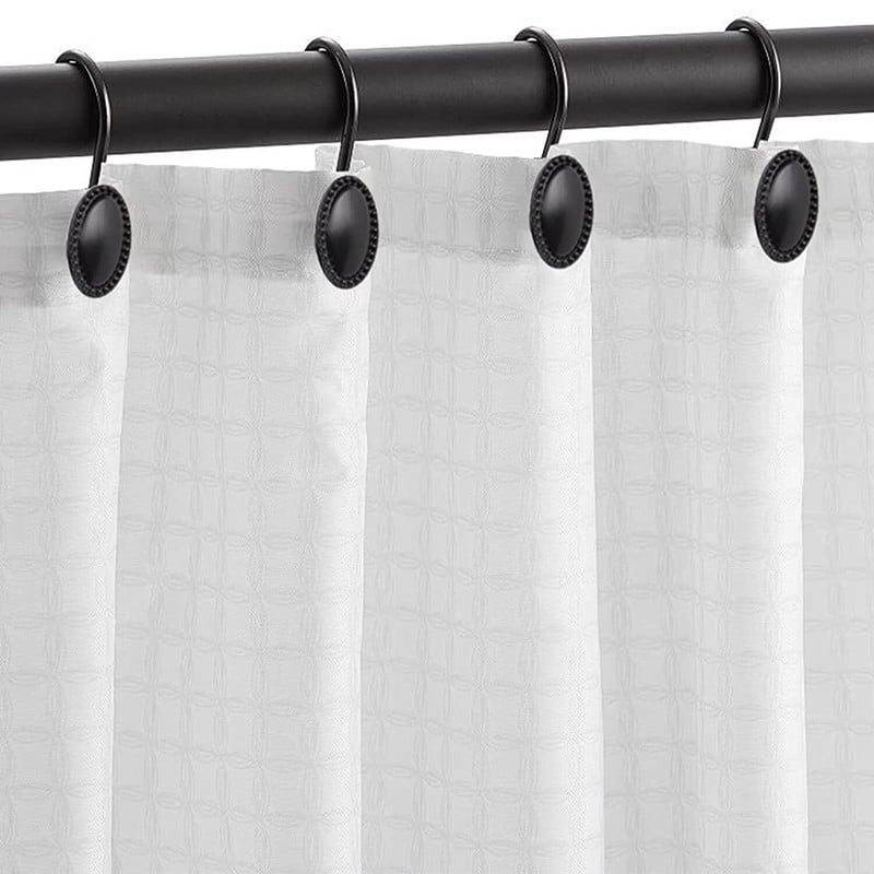 12 vnt dušo užuolaidų kabliukai Dekoratyviniai rūdims atsparūs metaliniai dušo kabliukai, skirti vonios kambario Glide dušo žiedams