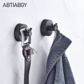 2 τμχ 5KGS Επαναχρησιμοποιήσιμος γάντζος βεντούζας από ανοξείδωτο χάλυβα κενού τοίχου γάντζοι Ρόμπα γάντζος νίκελ Αξεσουάρ κουζίνας μπάνιου σπιτιού Μαύρο