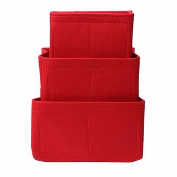 Домашна чанта за съхранение Чанта с филцова вложка Органайзер за грим Вътрешна чанта Преносими козметични чанти Съхранение Red Storage L