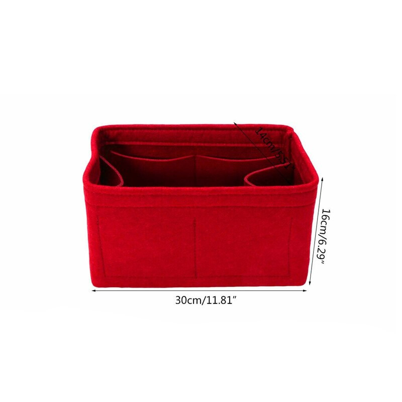 Namų laikymo krepšys Veltinis įdėtas krepšys Makiažo organizatorius Vidinė piniginė Nešiojami kosmetikos krepšeliai Sandėliavimas Raudona Sandėliukas L