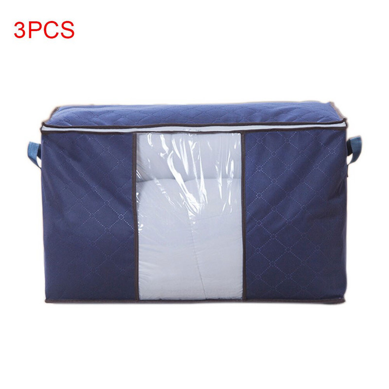 3 buc Sac de depozitare perne pentru bagaje, pliabil pentru îmbrăcăminte, lenjerie de pat de călătorie, cuvertură, organizator pentru haine, pătură nețesuta, sortare dulap acasă