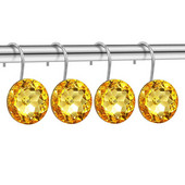 12 vnt Kibirkščiuojantys spalvingi deimantiniai dušo užuolaidų kabliukai Dekoratyviniai akriliniai dušo užuolaidų žiedai vonios kambario dušo strypams