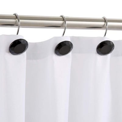 12 vnt Kibirkščiuojantys spalvingi deimantiniai dušo užuolaidų kabliukai Dekoratyviniai akriliniai dušo užuolaidų žiedai vonios kambario dušo strypams