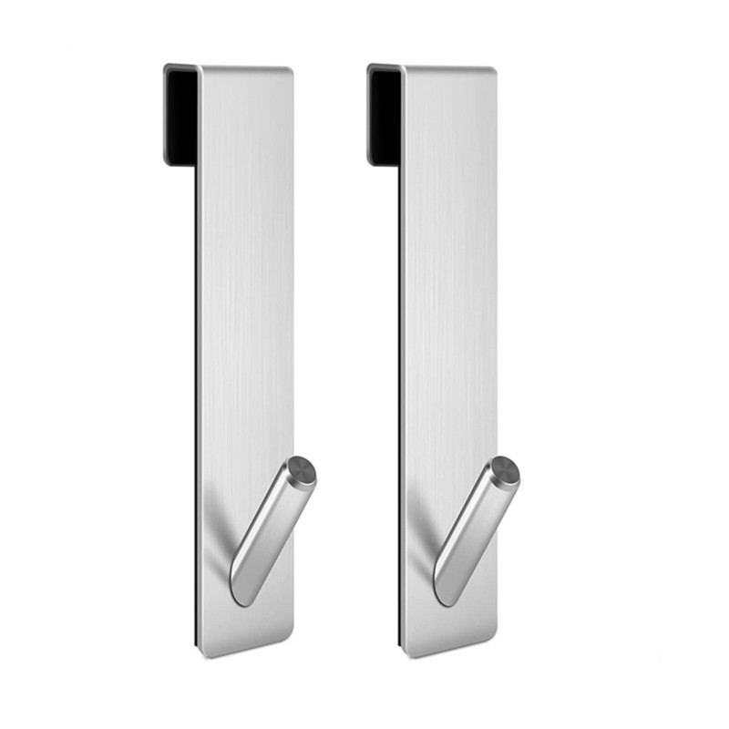 Stianless acél zuhanyajtó akasztók Lyukasztómentes keret nélküli ajtó feletti kampók Törülközőkampók Fürdőszoba kellék 12,5 cm Hogard