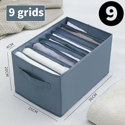 Cutie de depozitare pliabilă, lavabilă, cu grilă, pentru blugi, tricou, dulap, organizator de haine cu tablă PP și mâner