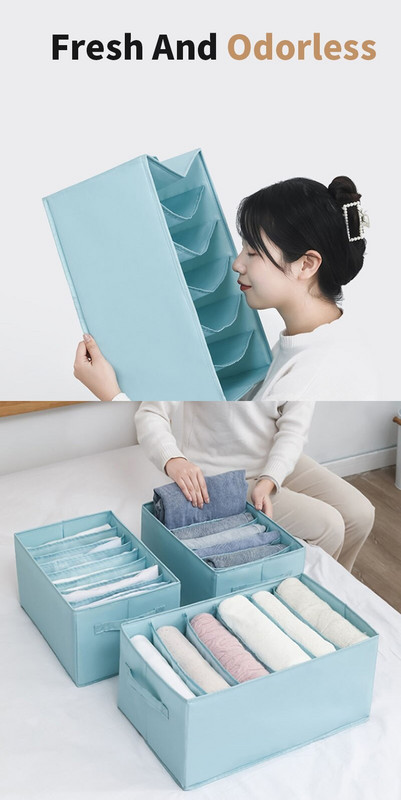 Cutie de depozitare pliabilă, lavabilă, cu grilă, pentru blugi, tricou, dulap, organizator de haine cu tablă PP și mâner