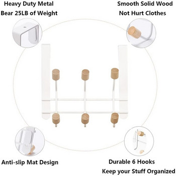 Закачалка за врата, куки за спални/баня, здрави метални куки за врата за палто за палто Шапка Хавлиени халати Колан