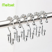 12 bucăți/lot cârlige pentru perdele de duș inele metalice cu alunecare dublă cârlige de duș pentru tije de duș perdele accesorii pentru baie