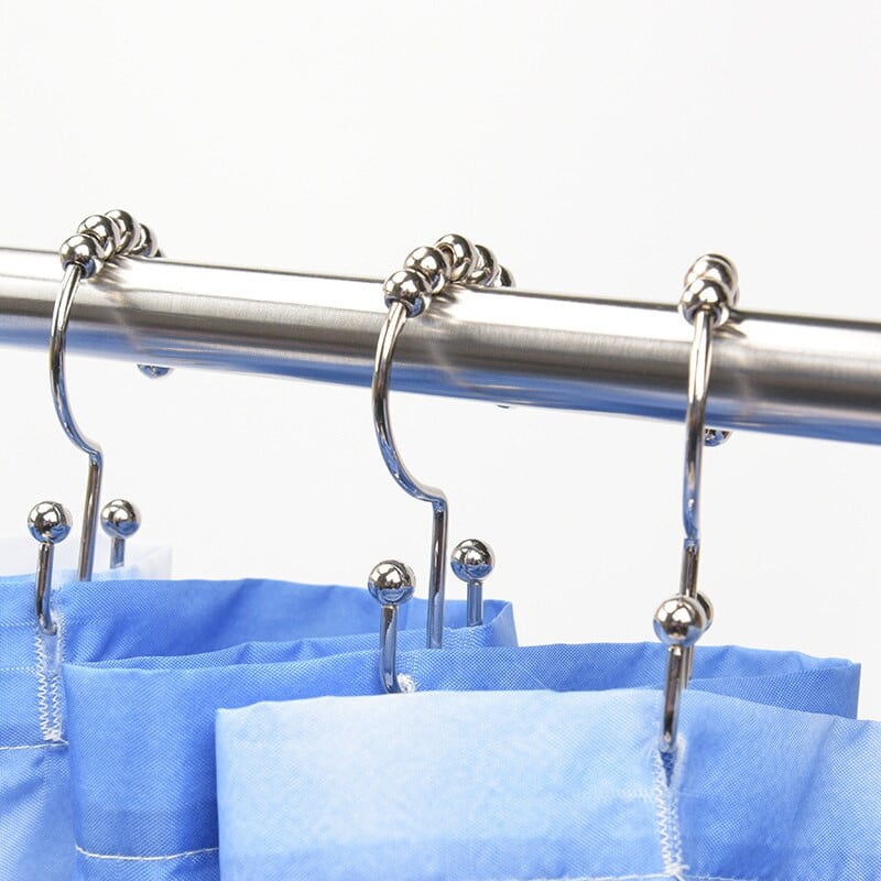 12 bucăți/lot cârlige pentru perdele de duș inele metalice cu alunecare dublă cârlige de duș pentru tije de duș perdele accesorii pentru baie