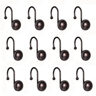 ABZS Γάντζοι κουρτίνας μπάνιου Διακοσμητικοί γάντζοι κουρτινών ντους Δαχτυλίδια 12 τμχ Σκουριαστικοί γάντζοι ντους για κουρτίνες μπάνιου Ράβδοι