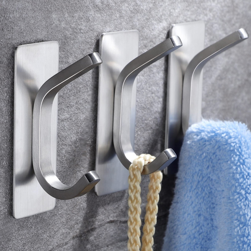 4 pakuotės Lipnus kabliukas Sieniniai kabliukai Rankšluosčių kabliukai vonios kambariui Nerūdijančio plieno kabliukai Nerūdijantis stovo kabykla virtuvės įrangai