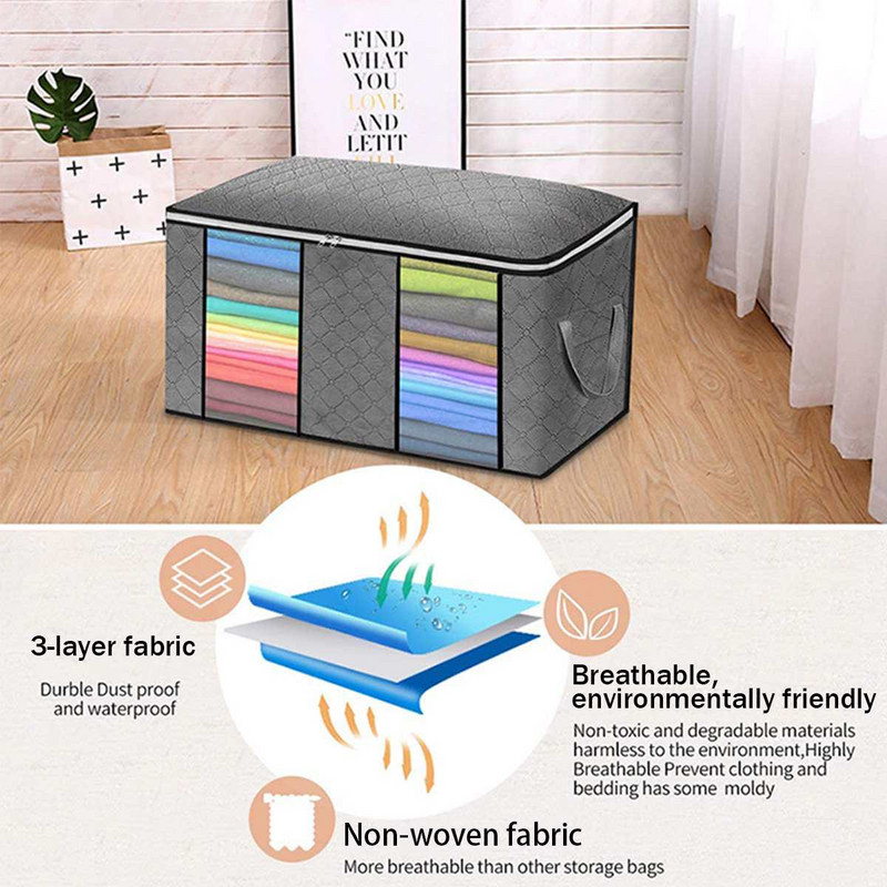 Sulankstomas drabužių laikymo krepšys Neaustinė apdailos dėžutė Antklodė, atspari dulkėms spintelė su skyriumi, laikymo priemone Namų laikymo reikmenys