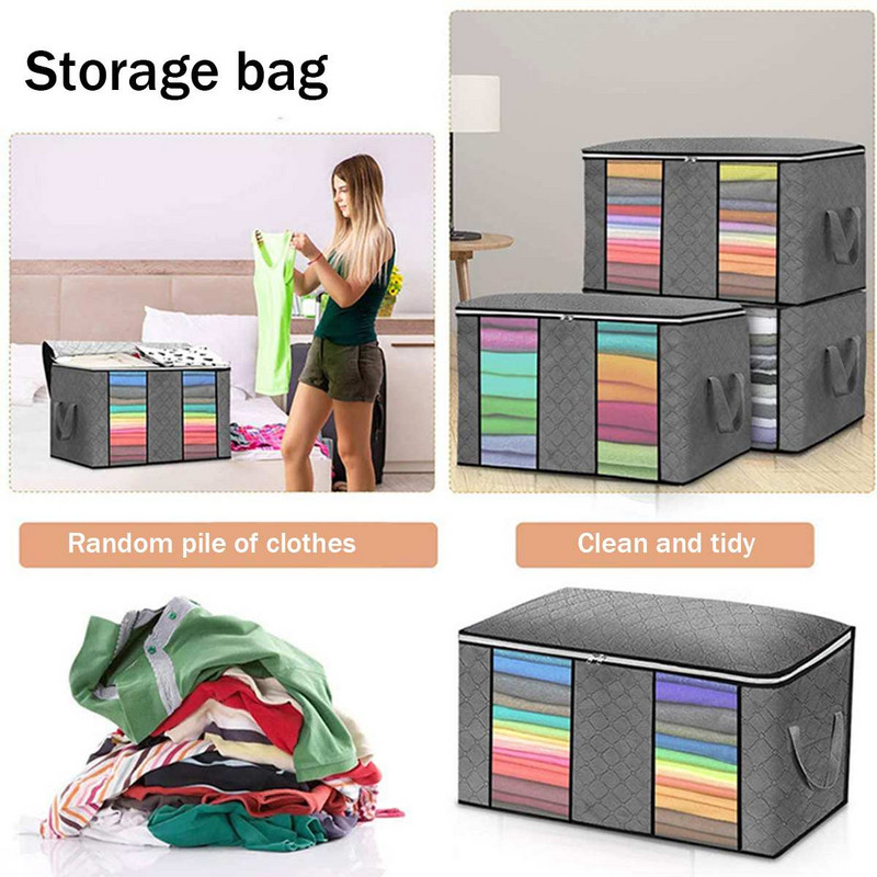 Sulankstomas drabužių laikymo krepšys Neaustinė apdailos dėžutė Antklodė, atspari dulkėms spintelė su skyriumi, laikymo priemone Namų laikymo reikmenys