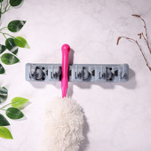 Πολυλειτουργική θήκη σφουγγαρίστρας ράφι αποθήκευσης Γάντζος επιτοίχιος Βιδωτή βάση σκούπας με ρόδα Σχάρα αποθήκευσης οργάνωσης μπάνιου