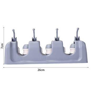 Многофункционален държач за моп Поставка за съхранение Кука Монтирана на стена Винт Поставка за метла с колело Поставка за съхранение Органайзер за баня