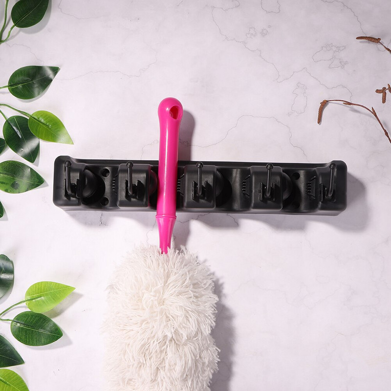 Πολυλειτουργική θήκη σφουγγαρίστρας ράφι αποθήκευσης Γάντζος επιτοίχιος Βιδωτή βάση σκούπας με ρόδα Σχάρα αποθήκευσης οργάνωσης μπάνιου