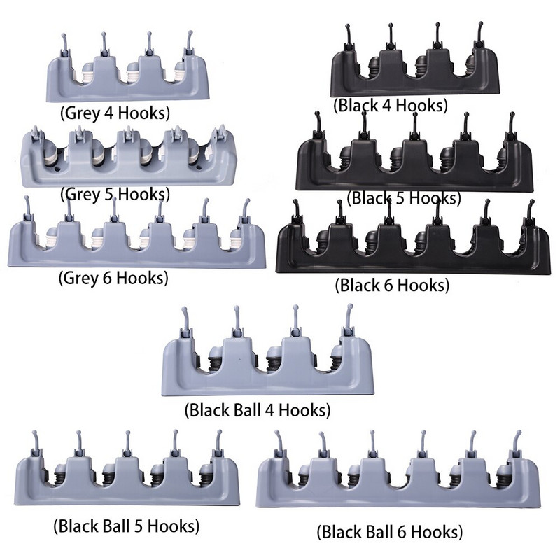 Πολυλειτουργική θήκη σφουγγαρίστρας ράφι αποθήκευσης Γάντζος επιτοίχιος Βιδωτή βάση σκούπας με ρόδα Σχάρα αποθήκευσης οργάνωσης μπάνιου