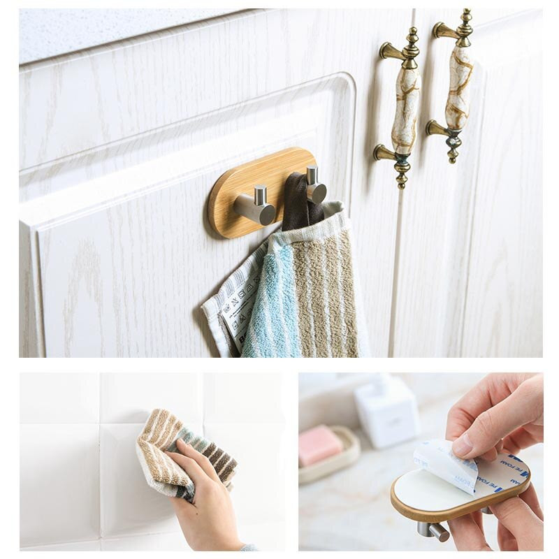 1 vnt vandeniui atsparus tvirtas lipnus vonios kambario dušo kabliukai nerūdijančio plieno sieniniai lipdukai rūbų paltai skrybėlių rankšluosčių kabykla virtuvei