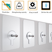 50 vnt Varžtai be perforavimo Lipnusis siurbimo puodelis Skaidrus durų siena Sandėliavimo kabliukai Pakabos Lipdukai virtuvės vonios įrankiams