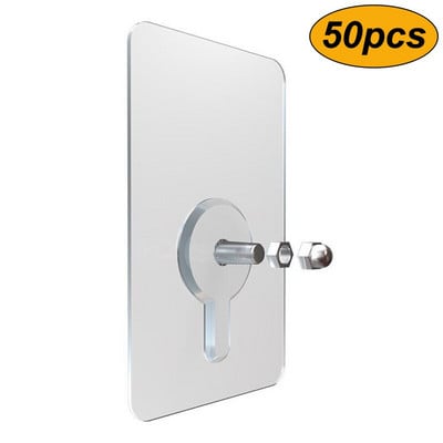 50 vnt Varžtai be perforavimo Lipnusis siurbimo puodelis Skaidrus durų siena Sandėliavimo kabliukai Pakabos Lipdukai virtuvės vonios įrankiams