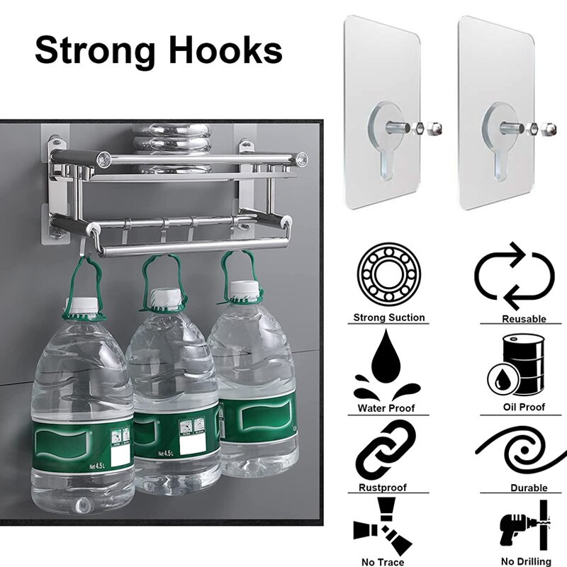 50 vnt Varžtai be perforavimo Lipnusis siurbimo puodelis Skaidrus durų siena Sandėliavimo kabliukai Pakabos Lipdukai virtuvės vonios įrankiams