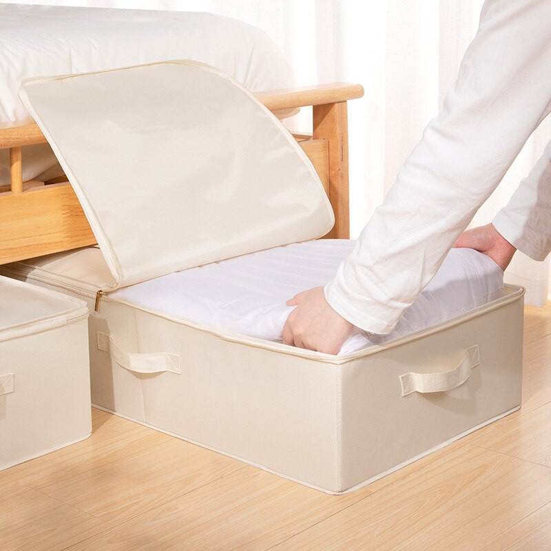 Mânere mari cu fermoar, pungă de depozitare sub pat, pătură cuvertură, containere pliabile pentru haine, depozitare articole diverse, organizator pantofi