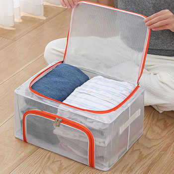 Многофункционална найлонова кутия за съхранение Домакинска прозрачна странична врата Сгъваема кутия за съхранение Llothing Кутия за съхранение
