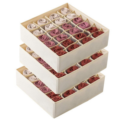 Promovare! Pachet de 3 șosete despărțitor pentru sertar pentru lenjerie de corp, cutii de depozitare pentru dulap pliabil cu 24 de celule