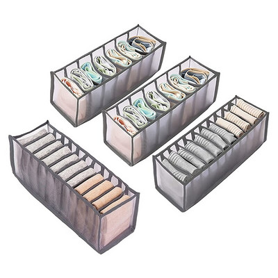 4 kompleta Organizator ladica za donje rublje Organizator čarapa, sklopivi najlonski mrežasti organizator ormara Organizator komode