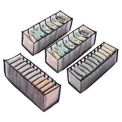 4 kompleta Organizator ladica za donje rublje Organizator čarapa, sklopivi najlonski mrežasti organizator ormara Organizator komode