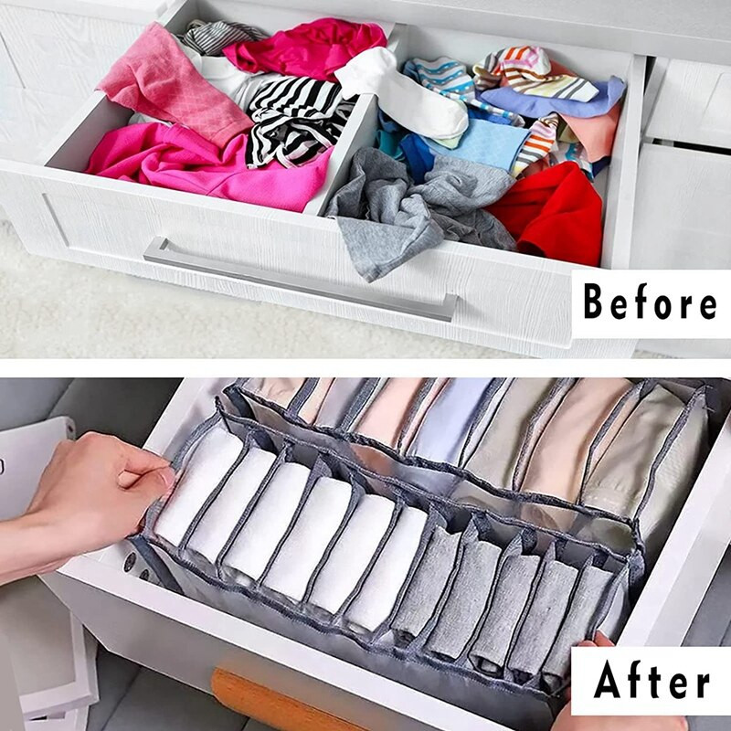 4 kompleta Organizator ladica za donje rublje Organizator čarapa, sklopivi najlonski mrežasti organizator ormara Organizator komode