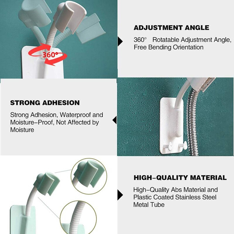 360 laipsnių reguliuojamas dušo galvutės laikiklis Lipnus rankinis dušo galvutės laikiklis rankšluosčių kabliukai pakabos laikiklis vonios kambariui