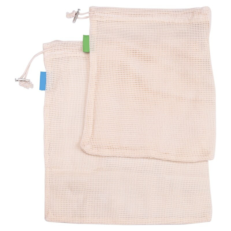Vreće za višekratnu upotrebu, mrežaste vrećice za povrće od organskog pamuka, perive, izdržljive vrećice za pakiranje s uzicom, za Stora