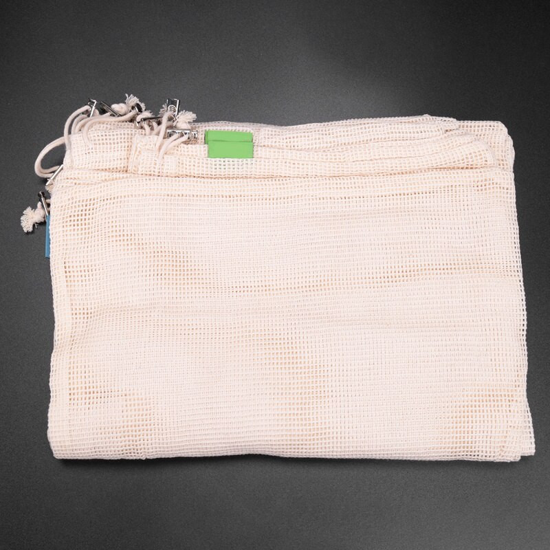 Vreće za višekratnu upotrebu, mrežaste vrećice za povrće od organskog pamuka, perive, izdržljive vrećice za pakiranje s uzicom, za Stora