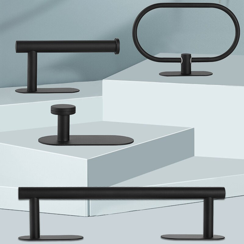 Vannas istabas dvieļu stienis 304 Nerūsējošā tērauda dvieļu plaukts dvieļu gredzenu sliede tualetes papīra turētājs mēteļu pakaramais Vannas istabas aparatūras piederumi