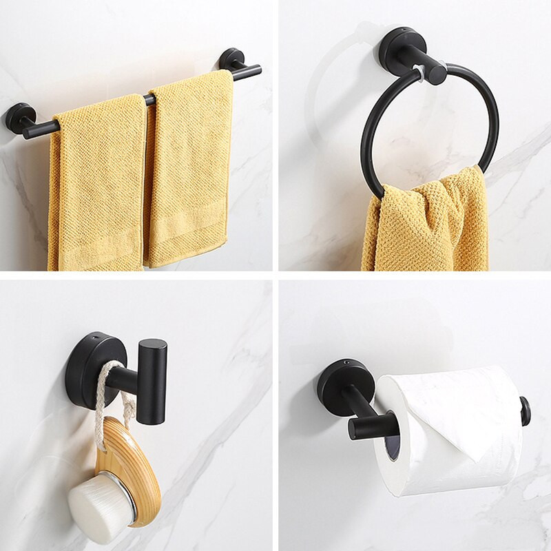 Vannas istabas dvieļu stienis 304 Nerūsējošā tērauda dvieļu plaukts dvieļu gredzenu sliede tualetes papīra turētājs mēteļu pakaramais Vannas istabas aparatūras piederumi