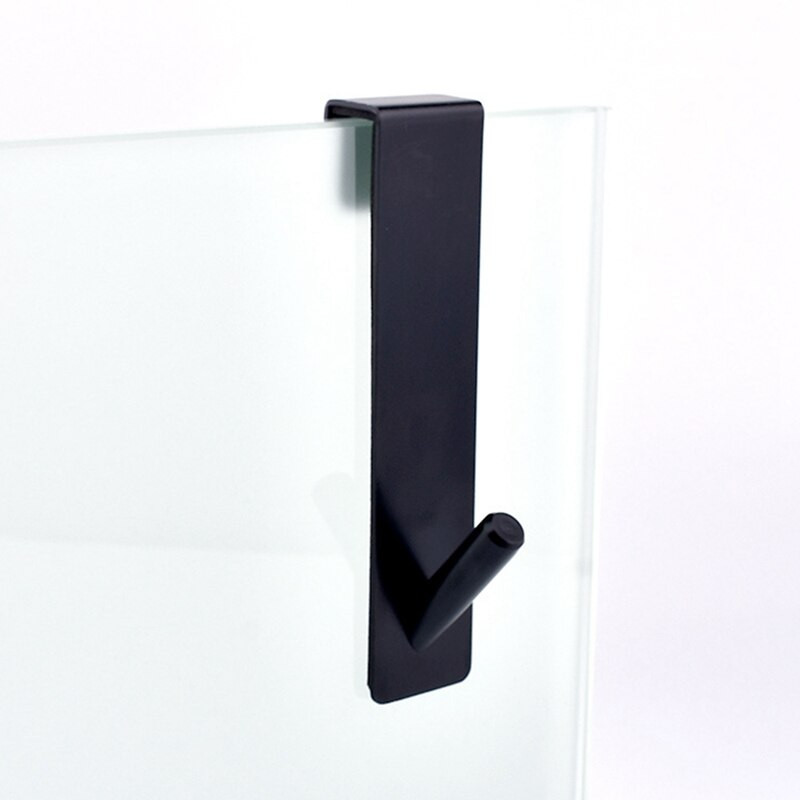 Dušo durų kabliukai virš durų kabliukai, skirti vonios kambario berėmėms stiklinėms dušo durims, rankšluosčių kabliukai, 2 pak., juodi