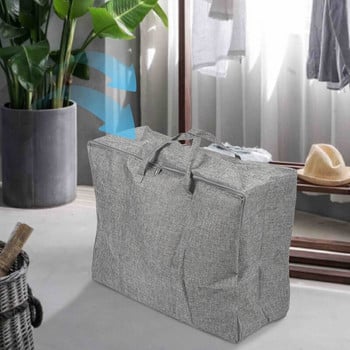 105L Extra Large Storage Bags Organizer Bag-2 Pack-Στιβαρό, λινό ύφασμα ανθεκτικό στην υγρασία, τσάντα μεταφοράς, τσάντα ρούχων για κλινοσκεπάσματα, C