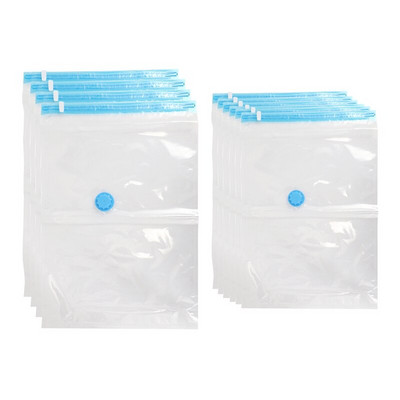 Vákuumos táska 10 darabos készlet 2 méret 6 darab 40x60 és 4 darab 60x80 erős ruhák, paplanok és ágynemű tárolására Vákuumos táska f