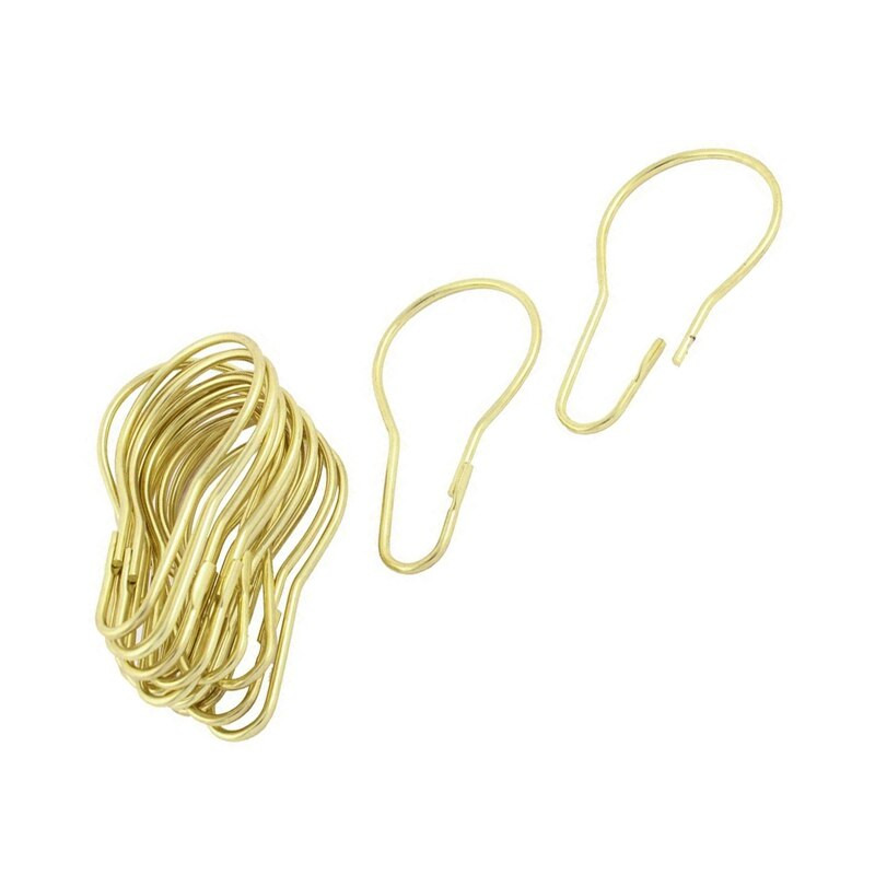 40 vnt aukso tono Calabash dizaino dušo užuolaidų žiedai kabliukai metaliniai vonios kambarys