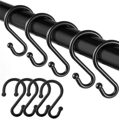 Fürdőszoba 12db / szett Fém S típusú Konyha Hálószoba Hook Up Rozsdamentes acél szuper teherhordó