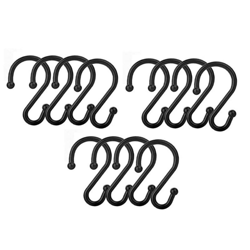 Fürdőszoba 12db / szett Fém S típusú Konyha Hálószoba Hook Up Rozsdamentes acél szuper teherhordó